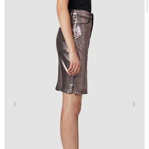 NWT Hudson Centerfold metallic coated denim skirt. Size 8/29